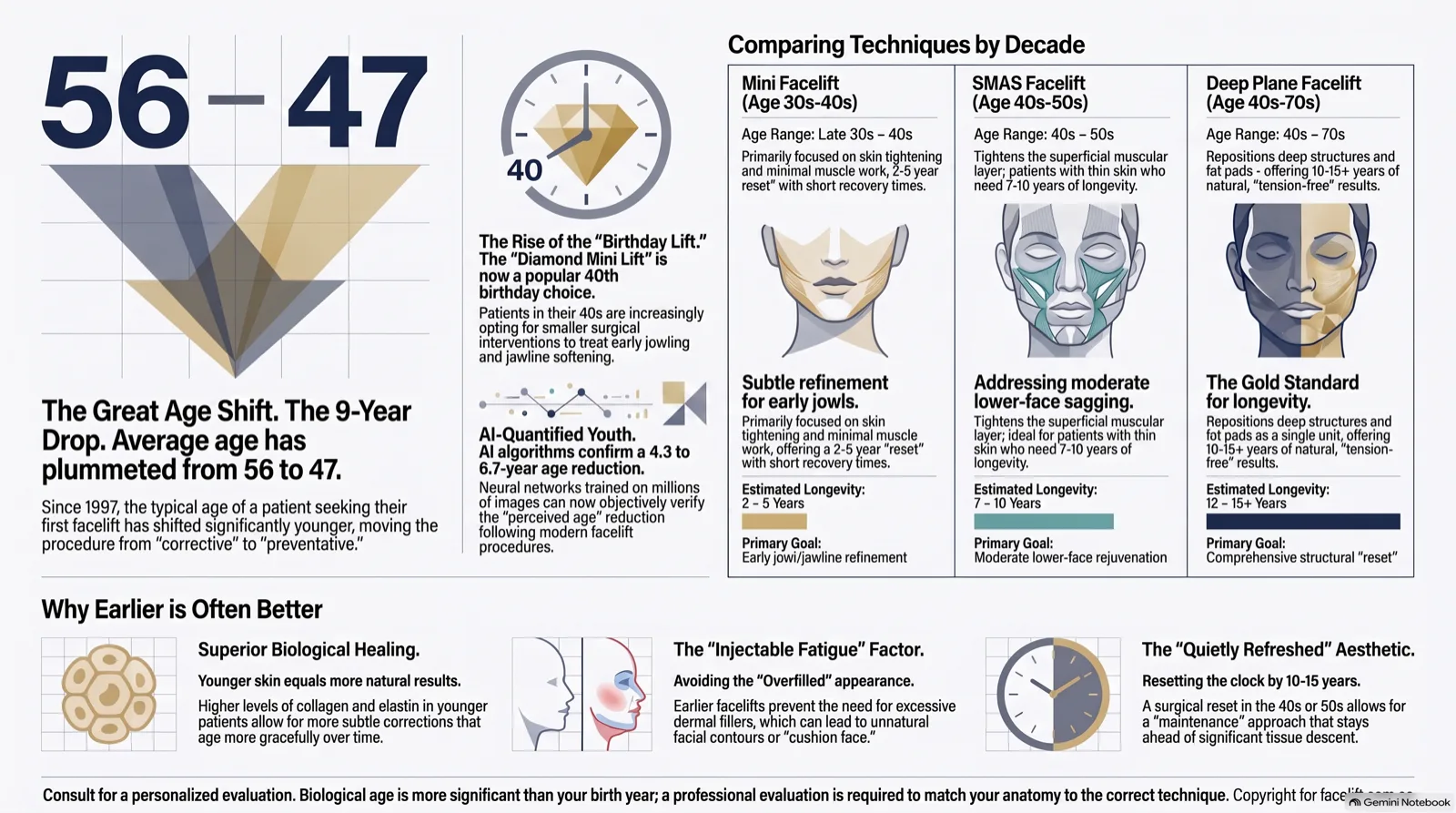 Modern facelift result